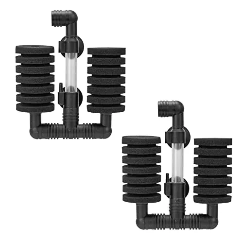 TOKSEO 2 Stück Schwammfilter Aquarium Set, Luftheber Aquarium Filter für Biologische und Mechanische Filterung