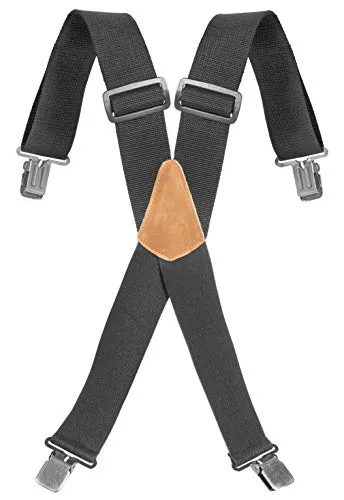 Connex Hosenträger , X,Form , Schwarz , Größenverstellbar , Mit vier Metall,Clips, Blaumann & Jeans , COX952122