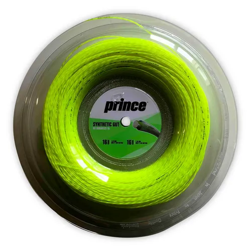 Prince Tennissaite Synthetic Gut mit Duraflex (Allround+Haltbarkeit) gelb 200m Rolle, Saitendicke: 1.30