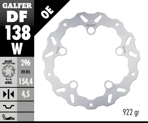 Produktbild Galfer DF138W WAVE® Bremsscheibe Vorne für Honda CB 125R/250R/300R/500F/X/CBR 500R/750 Hornet
