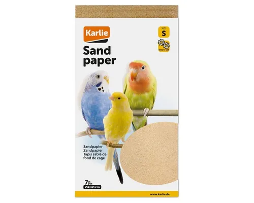 Karlie Einstreu Sandpapier - Tierstreu für Vögel, hygienisch und mineralstoffreich. Fördert das Wohlbefinden und die Verdauung Ihrer Vögel durch wertvolle Inhaltsstoffe.