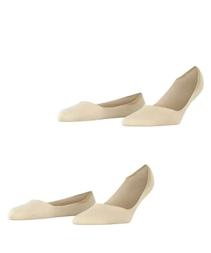 ESPRIT Damen Füßlinge Cotton Invisible Multipack W In Baumwolle unsichtbar einfarbig 2 Paar, Beige Cream 4011, 35-38