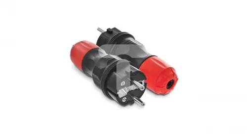 Wtyczka prosta 16A 2P+Z 250V IP54 czarny/czerwony WT-54 W-97977