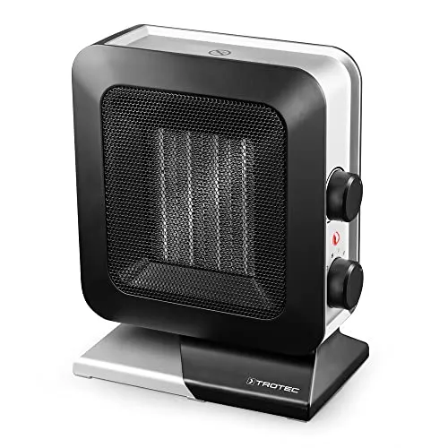 TROTEC Keramikheizlüfter TFC 13 E - Heizlüfter in modernem schwarz/weiß, bietet 2 Heizstufen für individuelle Wärme und ist ideal für schnelle Beheizung kleiner Räume.