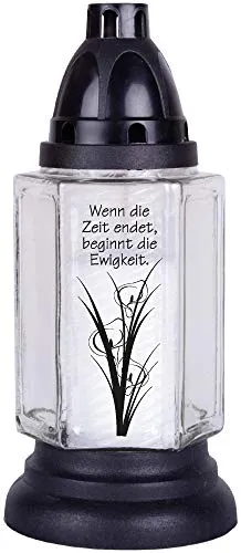 HS Candle Grabkerze 6eck mit dem Motiv - Calla mit Spruch