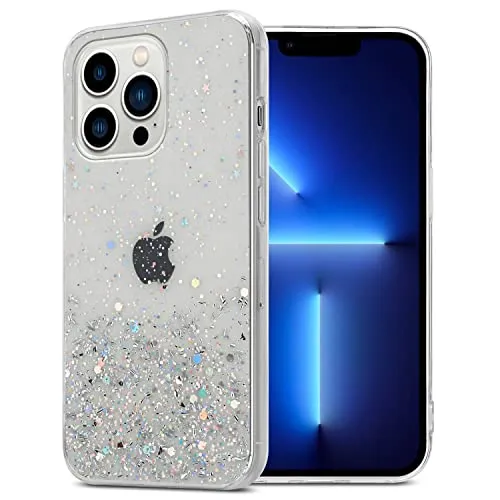 Cadorabo Hülle kompatibel mit Apple iPhone 13 PRO Rundumschutz TPU Silikon Case Mädchen Glitzer Strass Design Slim Kratzfest Weiche Gummi Bling Schutzhülle für Apple iPhone 13 PRO in Transparent
