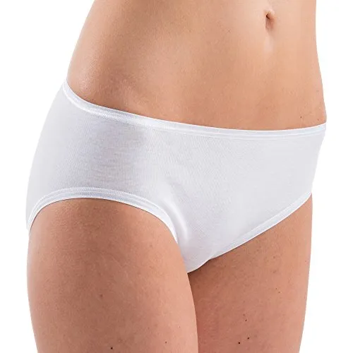 HERMKO 17031 Damen Midi-Slip softweich Dank Modal in vielen Farben, hoher, Farbe:weiß, Größe:40/42 (M)
