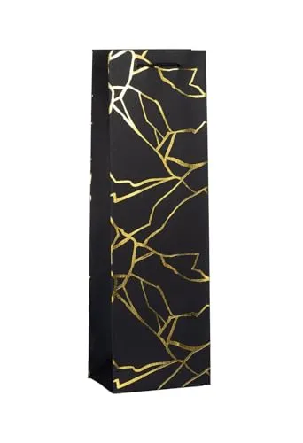 Laro Premium Weinflaschentüten Geschenkverpackung Blumen 10-100 Stk, Anzahl:12, Muster Tüten:Gold Silber Geprägt