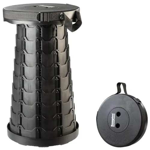 Semptec Urban Survival Technology Teleskophocker: Tragbarer Teleskop-Hocker, höhenverstellbar, Trageriemen, bis 200 kg (Campingstuhl, Faltstuhl, ausziehbarer)