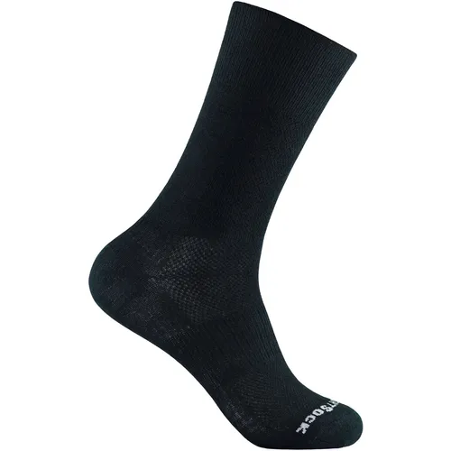 Wrightsock Coolmesh II Crew Socke, Black, XL - Luftige Running-Socken für Herren, ideal für hohen Tragekomfort und optimale Feuchtigkeitsregulierung beim Laufen.