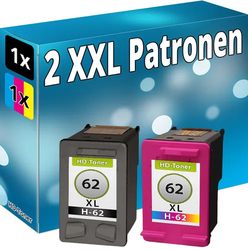 2x DRUCKER TINTE PATRONE für HP 62-XL ENVY 5644 5646 5660 7640 DeskJet 5645 AiO