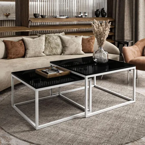 Couchtisch Yoshi 2in1 Kaffeetisch Hochglanz in schwarz von Lookway