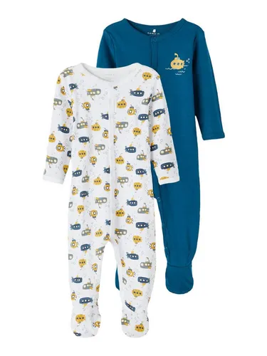 NAME IT Schlafstrampler Set für Babys Legion Blue 68 - Schlafstrampler für Baby-Jungen, aus weichem Material für höchsten Komfort und süße Träume.