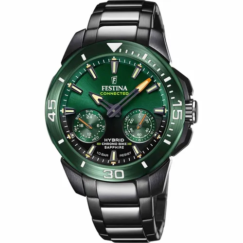 Festina F20646/1 Verbunden Chrono Fahrrad Grün Armbanduhr - Hochwertige Herren-Armbanduhr mit 100 m Wasserdichtigkeit und sportlichem Design, ideal für Radfahrer und Outdoor-Enthusiasten.