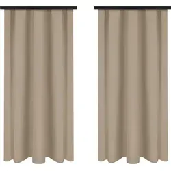 Vorhänge mit Kräuselband 140x230 cm 2 Stücke Beige Fertige Blickdichte Gardinen - Beige