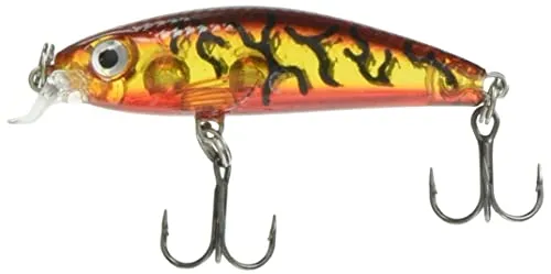 Rapala Unisex-Adult Ultra Light Minnow Angelköder mit Spezieller Tauchschaufel-Süßwasser Spinnköder-Lauftiefe 0,6-0,9m-Fischköder 4cm, 3g-Hergestellt in Estland-Glass Amber Tiger UV, Standard