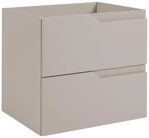 Rodan Badunterschrank 60 cm - Waschbeckenunterschrank Kaschmir Modern - Badezimmer Unterschrank mit 2 Schubladen, 60×46×57 cm - Badschrank Matte Front - Aufbewahrungsschrank