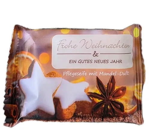 Stück Elina med  Pflegende Weihnachten Seife mit Mandelduft 25g feste Seife 1