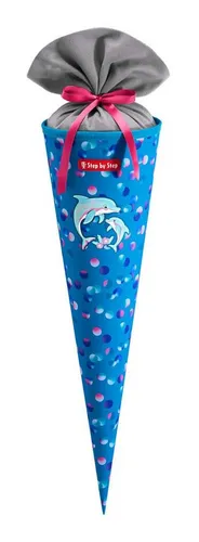 Step by Step Schultüte mit eingenähtem Bändchen - Schultüte aus 100% recyceltem Material, perfekt zum Ranzen passend. Mit 5 Litern Volumen bietet sie Platz für Geschenke und Süßigkeiten – für einen unvergesslichen ersten Schultag!