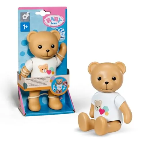 BABY born Splish Splash Bade-Spielzeug Teddy - Größe 15 cm - Mit mechanischer Schwimmfunktion - Funktioniert komplett ohne Batterien - Geeignet für Kinder ab 1 Jahr, Braun