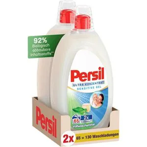 Persil Ultra Konzentrat Sensitive Gel - Spezialwaschmittel für Allergiker & Babys, entfernt hartnäckige Flecken und enthält 40% weniger Plastik für eine saubere Welt.