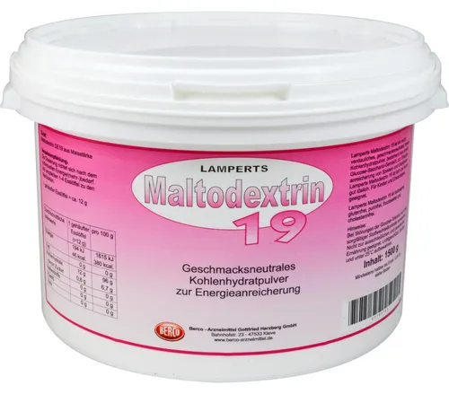 Lamperts Maltodextrin 19 geschmacksneutrales Kohlenhydratpulver zur Energieanreicherung, 1500 g Pulver