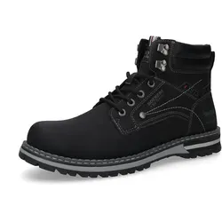 Dockers by Gerli Herren Stiefelette Schwarz, Größe 45 - Wanderschuhe mit klassischem Design und praktischem Komfort. Robustes Kunstleder und seitlicher Reißverschluss für schnelles An- und Ausziehen. Ideal für lange Tage dank weichem Wechselfußbett und stabiler Gummisohle.