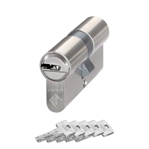 ABUS Türzylinder Bravus.2000 - Sicherheitszylinder mit Wendeschlüssel und technischem Kopierschutz plus Sicherungskarte - 5 Schlüssel inklusive - Made in Germany - Doppelzylinder 45/45