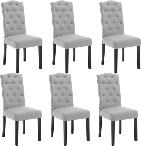 EUGAD 4-Fußstuhl (6 St), Esszimmerstühle mit Massivholzbeine