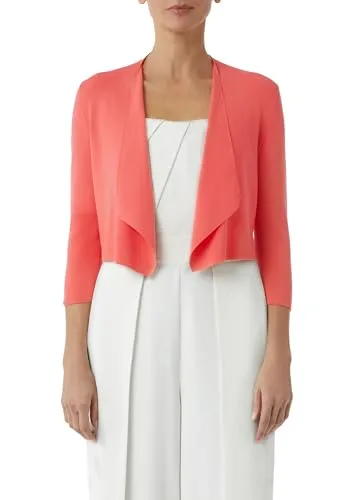 Comma Verkürzte Feinstrickjacke mit Ajours-Details am Rücken