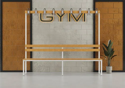 Garderobenbank einseitig 200 cm grau