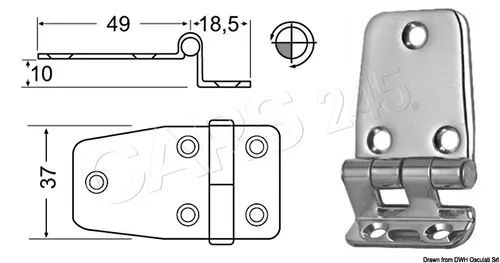 OSCULATI Winkelscharnier 67 5x37 mm