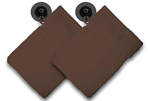 one-home 2er Set Waschhandschuhe Waschlappen braun 16x21cm Frottee Baumwolle Frottierware