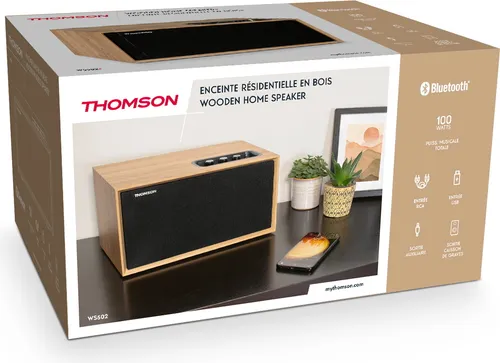 Thomson Cosy Range WS502 Bluetooth Regallautsprecher - Standlautsprecher mit 100 W Leistung und Bluetooth 5.0, ideal für kraftvollen Sound und flexible Anschlussmöglichkeiten. Perfekt für Musikliebhaber!