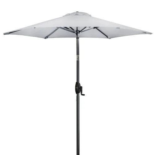 Derby Kurbelschirm Basic Lift Neo, rund, Ø180 cm, Hellgrau in grau von Derby by Doppler