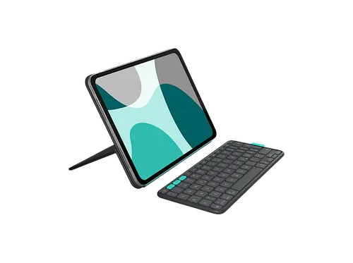 LOGITECH Flip Folio für iPad Pro 11 Zoll und Air mit Tastatur - Bluetooth Tastatur mit verstaubarer Funktion, Schutz für Vorder- und Rückseite, verstellbarer Blickwinkel und 2 Jahre Batterielebensdauer – ideal für produktives Arbeiten.