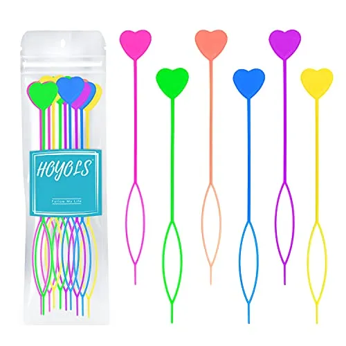 Hoyols Schneller Haar-Perlenfädler, Perlen-Flecht-Set & Zopfwerkzeug-Kit - Pferdeschwanz-Macher & Styling-Magie-Topsy-Tail für Kinder & Mädchen, Bunt (12 Stück Mehrfarbig)