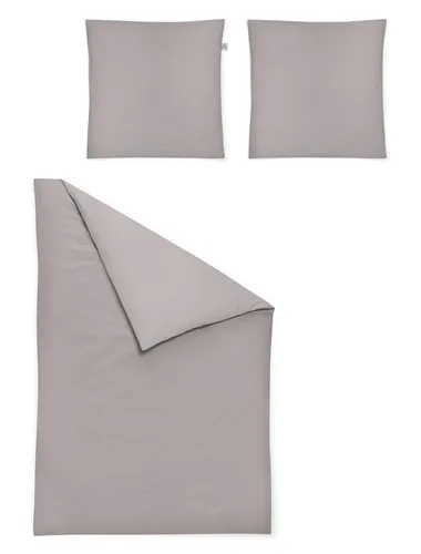 Xxxl Bettwäsche Taupe 135x200 cm - Oeko-Tex® - Bettwäsche aus 100% Baumwolle, bügelleicht und pflegeleicht, mit samtiger Biber-Oberfläche für kuschelige Nächte. Ideal für Allergiker und angenehm wärmend - perfekt für die kühleren Jahreszeiten.