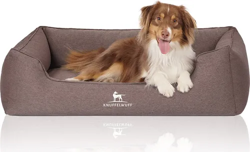Knuffelwuff Orthopädisches Hundebett Leano XXXL 155 x 105cm Braun - Hundebetten, orthopädisch und druckentlastend für gesunden Schlaf, ideal für große Hunde mit Gelenkproblemen, waschbare Bezüge und robustes Velours.