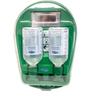 Actiomedic Augenspülung MediDrop I NaCl, Augenspülstation mit Wandbox - Augenspülstation mit 2x 500ml NaCl-Spülungen, ideal zur schnellen Reinigung bei Augenverletzungen. Ergonomischer Augenaufsatz und praktische Wandbox inklusive.