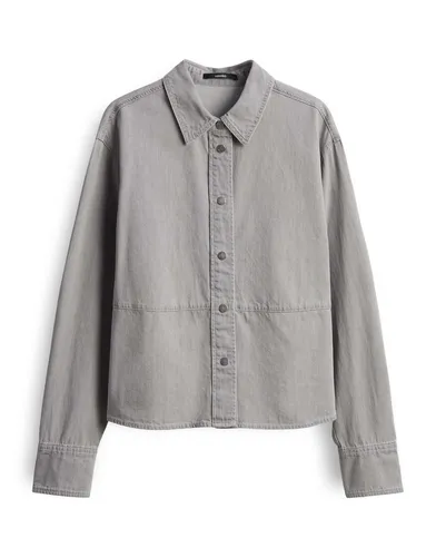 someday Damen Langarmbluse ZAPIRA Bold aus nachhaltigem BCI Cotton Light Hazy Grey, Größe 38 - Die someday Jeansbluse vereint stilvolles Design und hohen Tragekomfort. Ideal für Büro und Freizeit, überzeugt sie durch eine lockere Passform und hochwertige Denim-Qualität.