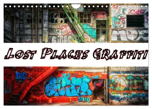 Lost Places Graffiti Wandkalender 2026 - Entdecken Sie faszinierende Lost Places in Kombination mit beeindruckendem Graffiti. Dieser DIN A4 Kalender bringt Kunst und Abenteuer in Ihr Zuhause.