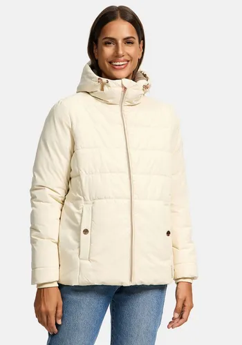 MARIKOO Damen Winterjacke N026 - Stylische Steppjacke mit Kapuze - Funktionsjacke mit kuscheligem Fleecestoff, 4 praktischen Taschen und optimaler Wärmeisolierung für kalte Tage.