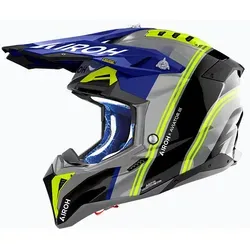 AIROH AVIATOR 3 HIMA BLUE GLOSS XXL Motorradhelm - Hochwertiger Motorradhelm im sportlichen Design, ECE 22 06 geprüft, leicht und komfortabel für aufregende Fahrten.