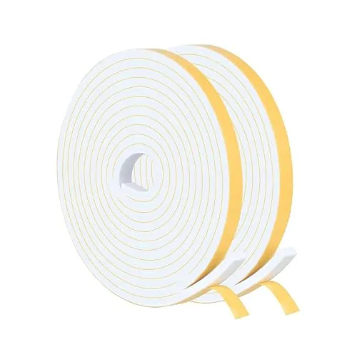 Logei Dichtband Selbstklebend, Gummidichtung Türdichtung Schaumstoff Klebeband Dichtungsband für Türen Fenster Gummi Schaum Siegel Schalldämmung Kollision (12mm(B) x 6mm(D)/8m)