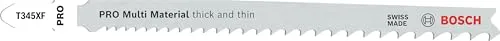 Bosch 2x PRO Thick and Thin Multi Material T345XF Stichsägeblatt (für Holz mit Nägeln, Stahl, Länge 132 mm, Professional Zubehör Stichsäge)