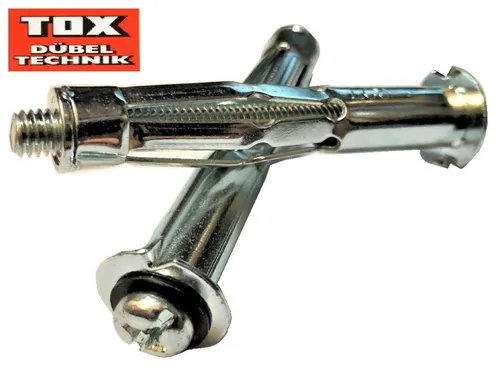 Tox Hohlraumdübel M4 x 38mm - 50 Stk. - Nudelmaschinen-Zubehör, ideal für stabile Befestigungen in Gipskartonwänden dank verzinktem Stahl und Rundkopf-Design.