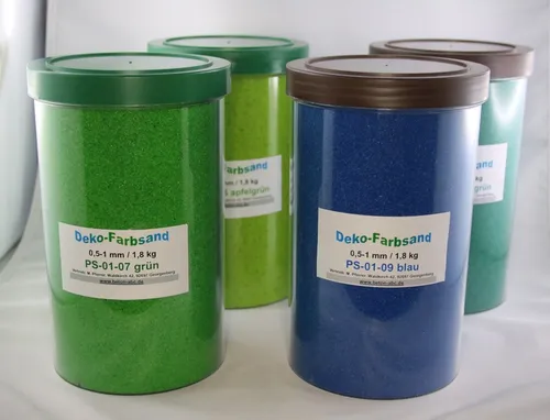 Farbsand Grün, Blau ..Dekosand  Super Qualität Wetterfest 4 x 1,8 kg 7,2 kg