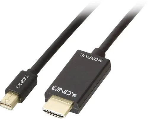 LINDY Mini-DisplayPort / HDMI Adapterkabel Mini DisplayPort Stecker, HDMI-A Stecker 2.00m Schwarz 36927 DisplayPort-Kabel