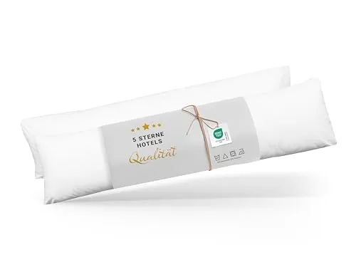 ZOLLNER 2er Set Stillkissenbezug 40x200 cm in weiß von Zollner